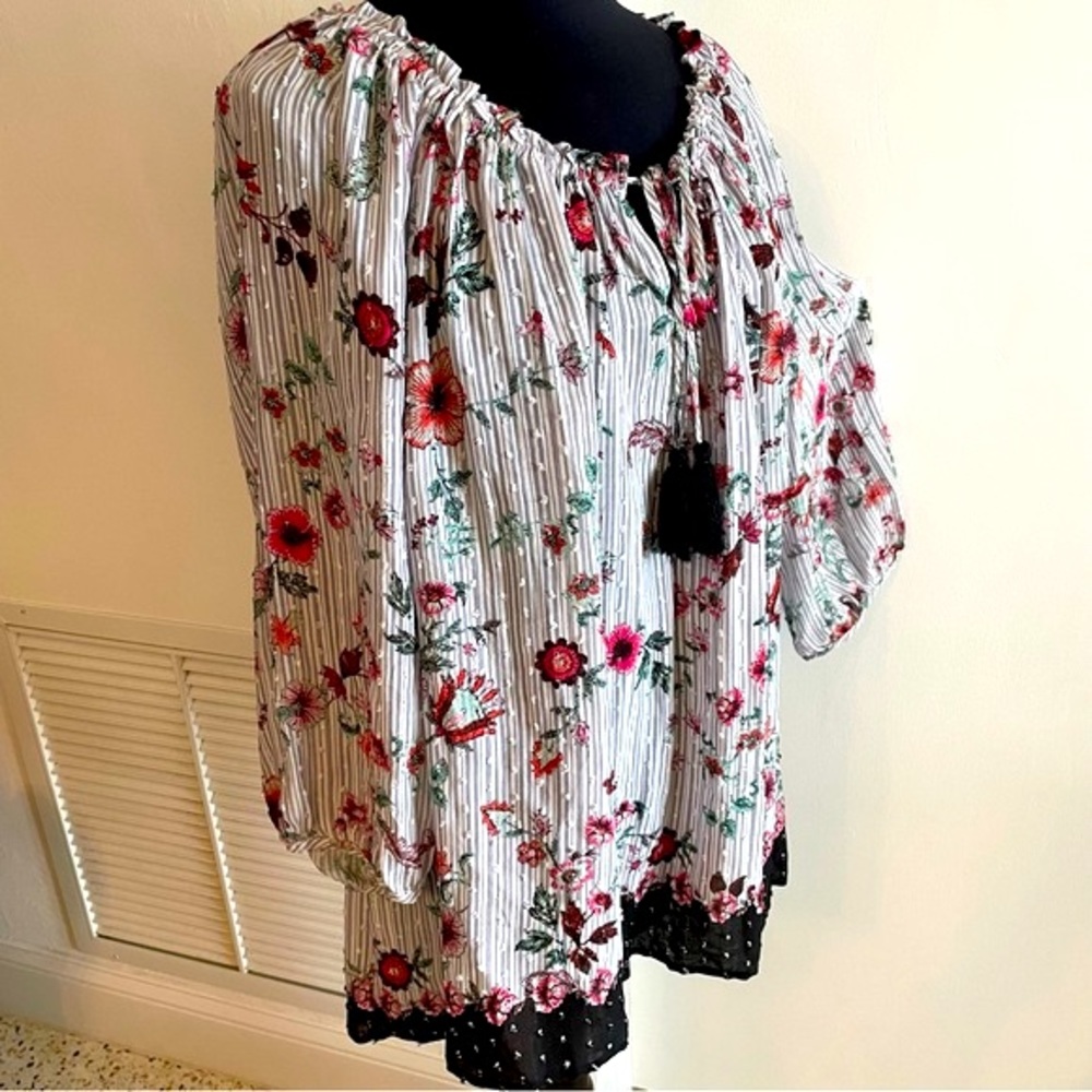 JOHN PAUL RICHARD PLUS SIZE New Long sleeve Print Top! Great condition! NEW! 1X - Picture 10 of 13